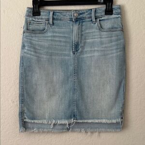 Abercrombie & Fitch Jean Skirt Pencil Raw Hem Denim Stretch Light Wash Size 26